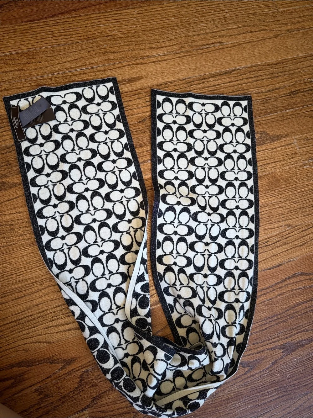 Coach Black & White Signature Print Scarf